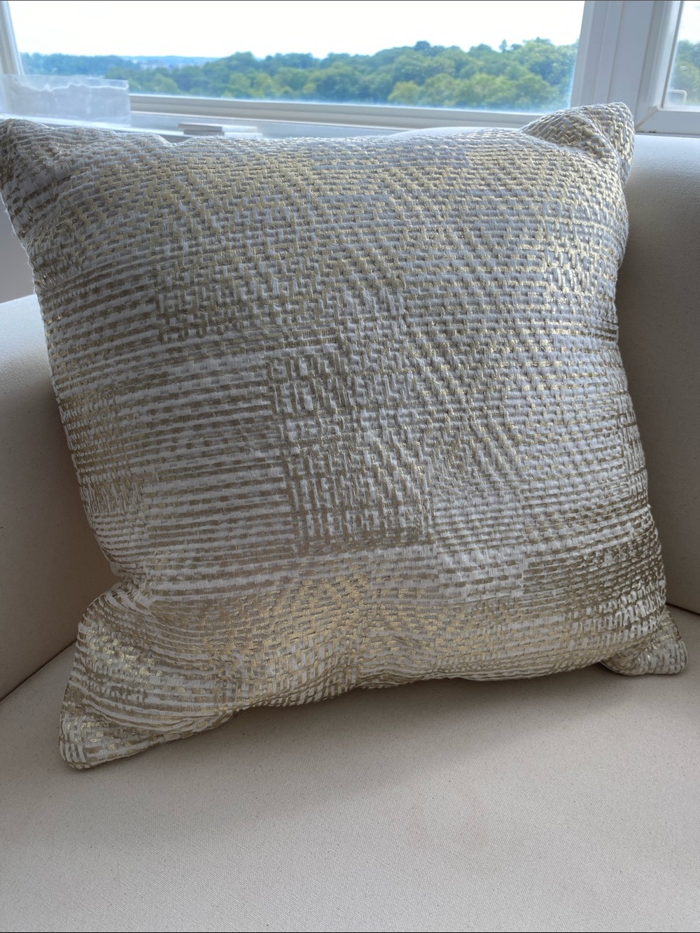 Textured Metallic Gold Threshold Toss Pillow